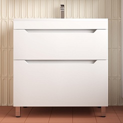 Style Line Тумба под раковину Остин 80 белая матовая – фотография-3